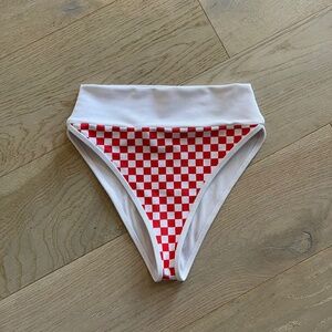 Beach Riot Red Checkered Emmy Bottom - Size Small